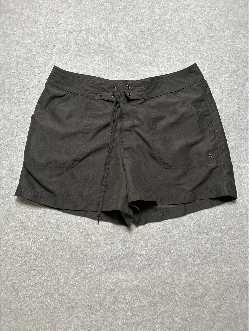 St Johns Bay Womens Black Swim Board Shorts Drawstring Size M